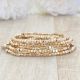Faceted Beaded Stretchable bracelet For women, Set of 5 Pcs 22k gold plated